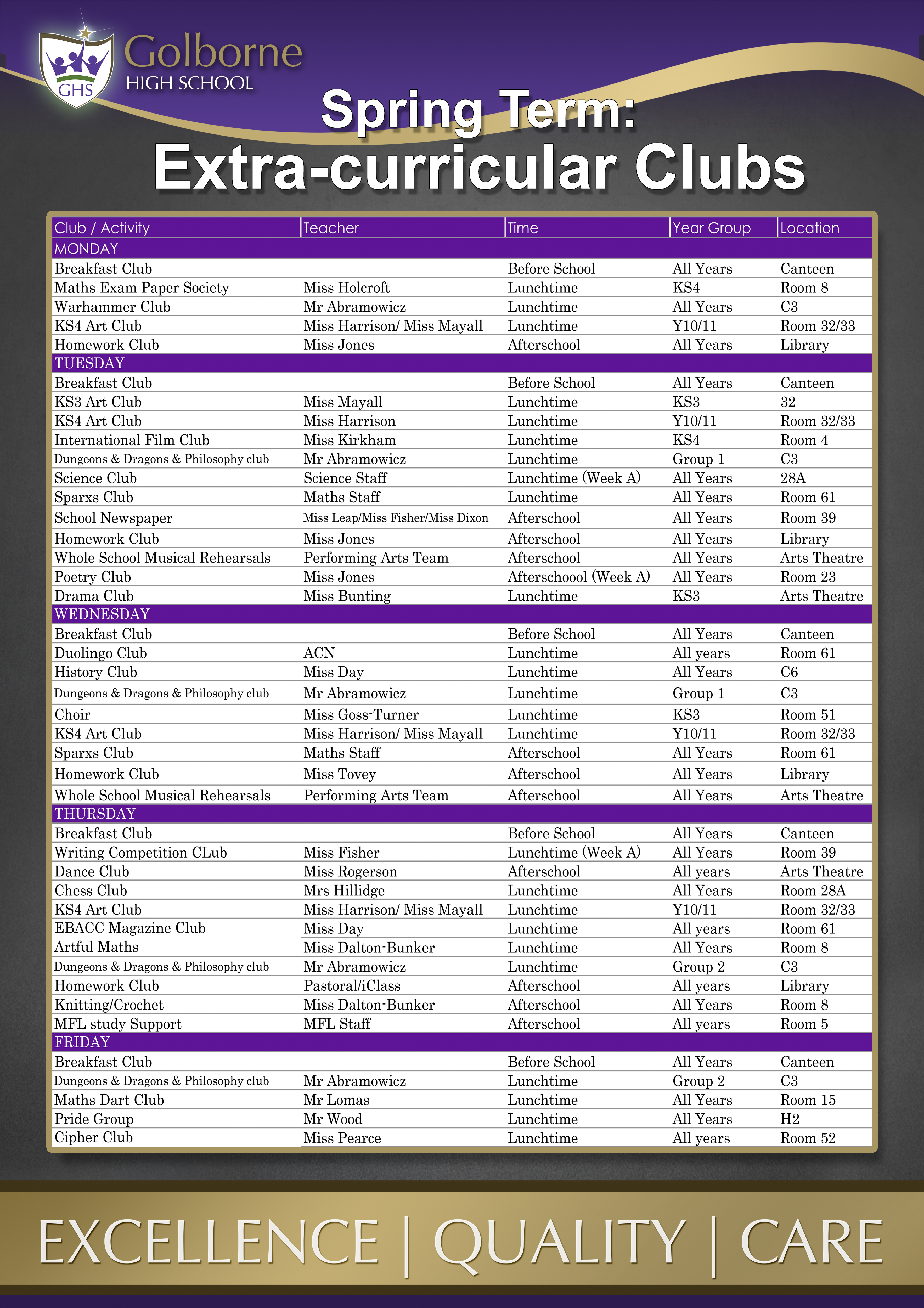 EXTRA CURRICULAR Spring 17 01 25