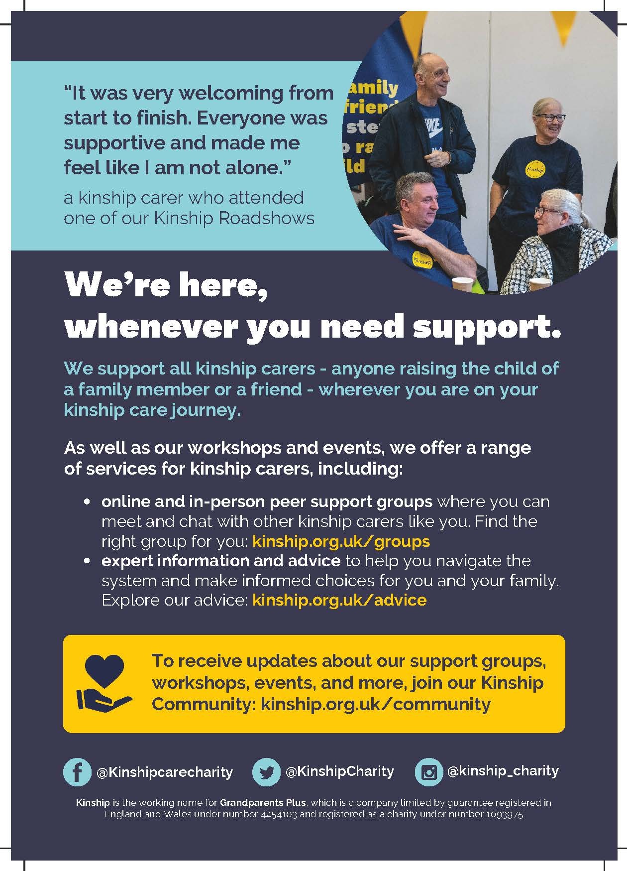 Kinship Training and Support 2pp A5 Flyer Print Page 2